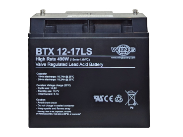 Preview: Wing BTX12-17LS 12V 17Ah (20hr) AGM Pb Akku Batterie wartungsfrei