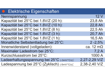 Wing BTX12-24LS 12V 24Ah (20hr) AGM Pb Akku Batterie wartungsfrei