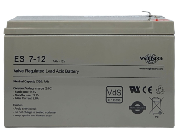 Wing ES7-12 12V 7Ah (20hr) AGM Pb Akku Batterie wartungsfrei
