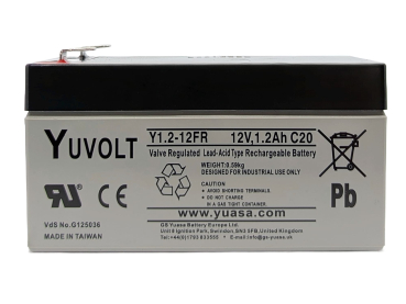 Yuasa Yuvolt Y1.2-12FR 12V 1,2Ah AGM VdS Blei Accu Batterie wartungsfrei