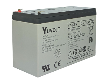Preview: Yuasa Yuvolt Y7-12FR 12V 7Ah AGM VdS Blei Accu Batterie wartungsfrei