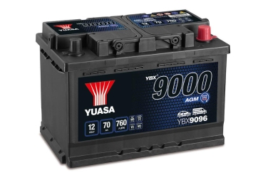 Autobatterie YBX9096 12V 70Ah 760A GS Yuasa AGM Start Stop Plus Battery