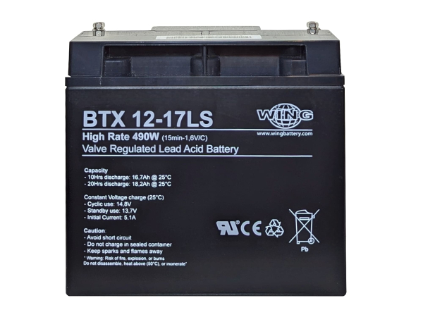 Wing BTX12-17LS 12V 17Ah (20hr) AGM Pb Akku Batterie wartungsfrei