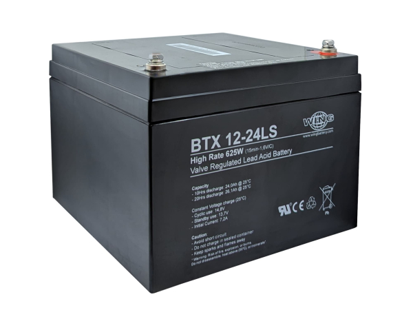 Wing BTX12-24LS 12V 24Ah (20hr) AGM Pb Akku Batterie wartungsfrei
