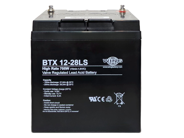 Wing BTX12-28LS 12V 28Ah (20hr) AGM Pb Akku Batterie wartungsfrei