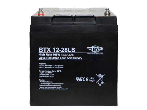Wing BTX12-28LS 12V 28Ah (20hr) AGM Pb Akku Batterie wartungsfrei