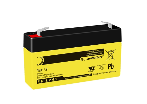SUN Battery SB6-1.2 6V 1,2Ah Blei Akku AGM