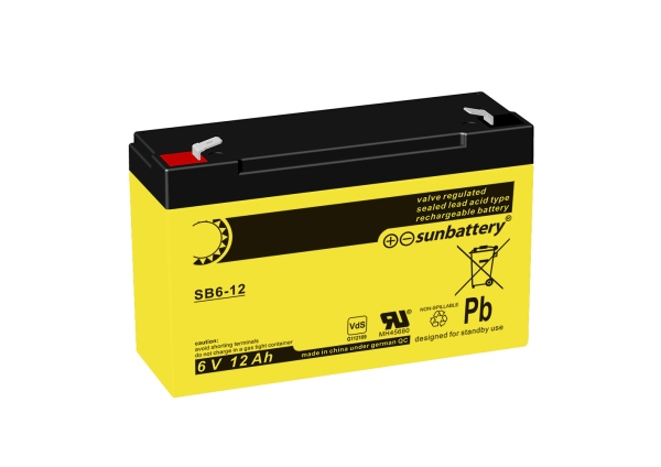 SUN Battery SB6-12V0 6V 12Ah Blei Akku AGM mit VdS