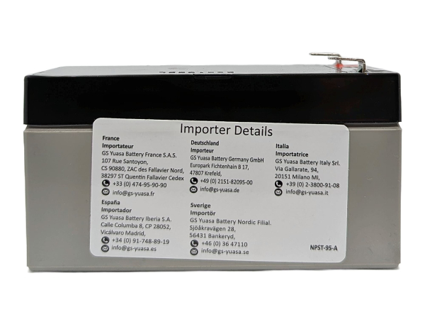 Yuasa Yuvolt Y1.2-12FR 12V 1,2Ah AGM VdS Blei Accu Batterie wartungsfrei