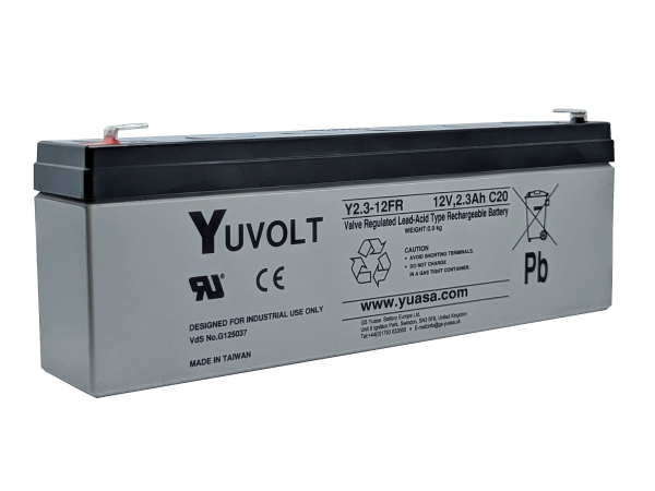 Yuasa Yuvolt Y2.3-12FR 12V 2,3Ah AGM VdS Blei Accu Batterie wartungsfrei
