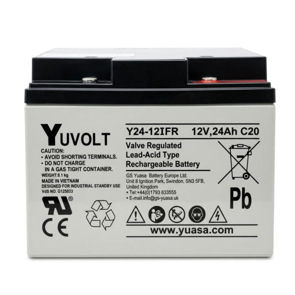 Yuasa Yuvolt Y24-12IFR 12V 24Ah AGM VdS Blei Accu Batterie wartungsfrei