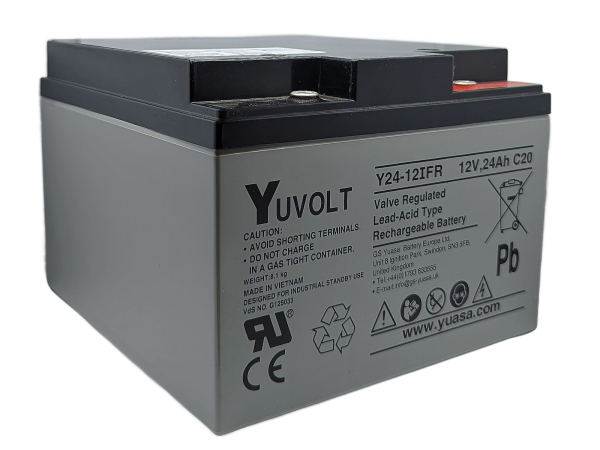 Yuasa Yuvolt Y24-12IFR 12V 24Ah AGM VdS Blei Accu Batterie wartungsfrei